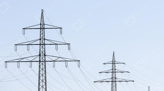 Electricity pylon power pole high voltage against blue sky  : Stock Photo or Stock Video Download rcfotostock photos, images and assets rcfotostock | RC-Photo-Stock.: