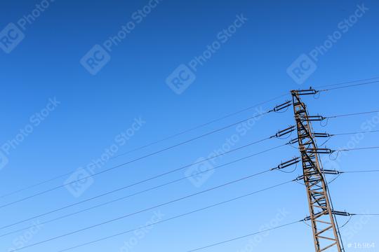 Electricity pylon power pole high voltage against blue sky  : Stock Photo or Stock Video Download rcfotostock photos, images and assets rcfotostock | RC Photo Stock.: