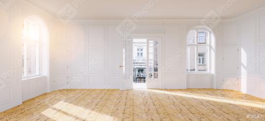 Elegant hall with stucco in old building with balcony and double door in paris  : Stock Photo or Stock Video Download rcfotostock photos, images and assets rcfotostock | RC Photo Stock.: