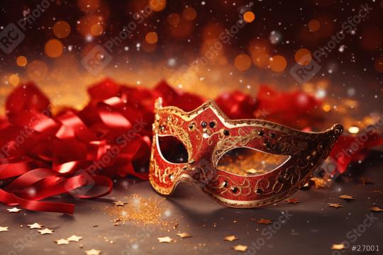Elegant red and gold masquerade mask with ribbons
  : Stock Photo or Stock Video Download rcfotostock photos, images and assets rcfotostock | RC Photo Stock.: