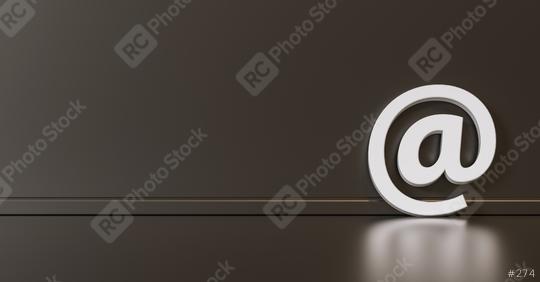Email Icon or at sign leaning against a gray wall as a communication concept, copyspace for your individual text.  : Stock Photo or Stock Video Download rcfotostock photos, images and assets rcfotostock | RC Photo Stock.:
