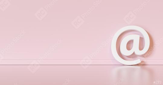Email Icon or at sign leaning against a pink wall as a communica  : Stock Photo or Stock Video Download rcfotostock photos, images and assets rcfotostock | RC Photo Stock.: