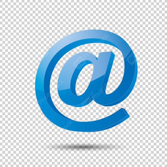 Email sign or at mail icon in 3D design and blue Color on the checked transparent background. Vector illustration. Eps 10 vector file.  : Stock Photo or Stock Video Download rcfotostock photos, images and assets rcfotostock | RC Photo Stock.: