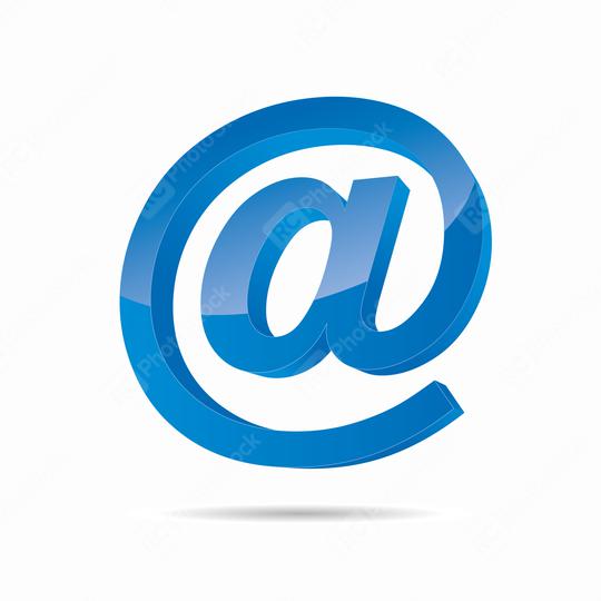 Email sign or at mail icon in 3D design and blue Color. Vector illustration. Eps 10 vector file.  : Stock Photo or Stock Video Download rcfotostock photos, images and assets rcfotostock | RC Photo Stock.: