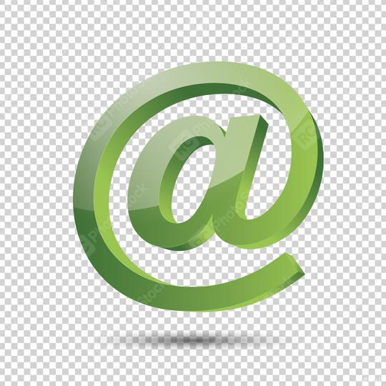 Email sign or at mail icon in 3D design and green Color on checked transparent background. Vector illustration. Eps 10 vector file.  : Stock Photo or Stock Video Download rcfotostock photos, images and assets rcfotostock | RC-Photo-Stock.: