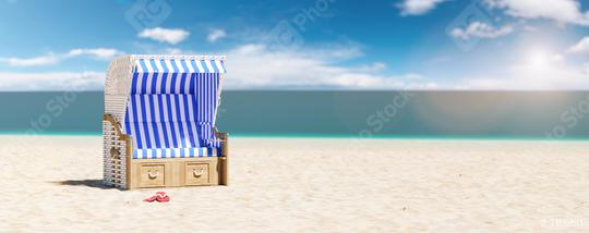 Empty beach chair on the beach of the Baltic Sea or North Sea in Germany as a summer vacation concept image, copy space for individual text  : Stock Photo or Stock Video Download rcfotostock photos, images and assets rcfotostock | RC Photo Stock.: