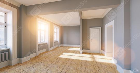 Empty through room in old house with oak parquet in london  : Stock Photo or Stock Video Download rcfotostock photos, images and assets rcfotostock | RC Photo Stock.: