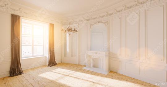 Empty white bright room with stucco in an old villa with fireplace  : Stock Photo or Stock Video Download rcfotostock photos, images and assets rcfotostock | RC Photo Stock.: