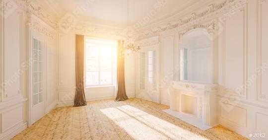 Empty white bright room with stucco in an old villa with fireplace and sunlight  : Stock Photo or Stock Video Download rcfotostock photos, images and assets rcfotostock | RC Photo Stock.: