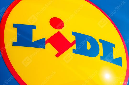 ESCHWEILER, GERMANY FEBRUARY, 2017: LIDL supermarket sign. LIDL is a German global discount supermarket chain, based in Neckarsulm, Baden-Wuerttemberg, Germany.  : Stock Photo or Stock Video Download rcfotostock photos, images and assets rcfotostock | RC Photo Stock.:
