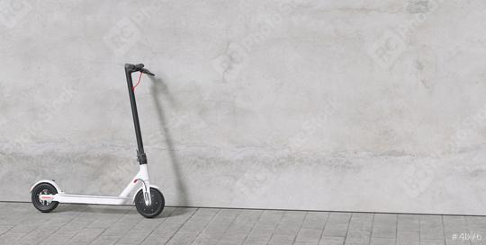e-scooter parked on a sidewalk at a wall for urban mobility. copyspace for your individual text.  : Stock Photo or Stock Video Download rcfotostock photos, images and assets rcfotostock | RC Photo Stock.: