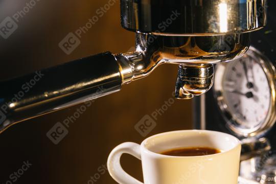 espresso pouring from coffee machine in to a cup. Professional coffee brewing concept image  : Stock Photo or Stock Video Download rcfotostock photos, images and assets rcfotostock | RC Photo Stock.: