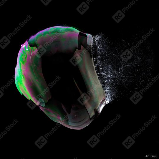 Exploding Soap Bubble in colorful colors on black background  : Stock Photo or Stock Video Download rcfotostock photos, images and assets rcfotostock | RC Photo Stock.:
