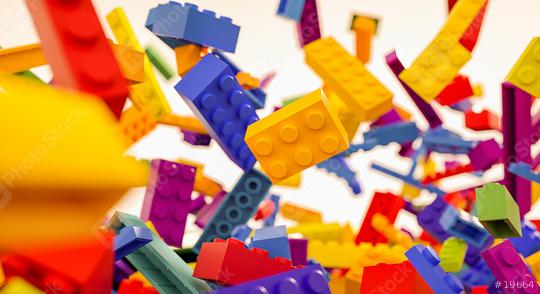 falling colorful toy bricks - concept image - 3D Rendering Illustration  : Stock Photo or Stock Video Download rcfotostock photos, images and assets rcfotostock | RC Photo Stock.: