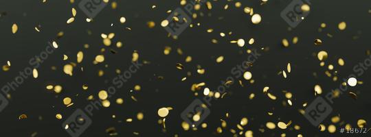 Falling shiny golden confetti on black background. Bright festive tinsel of gold color, banner size  : Stock Photo or Stock Video Download rcfotostock photos, images and assets rcfotostock | RC Photo Stock.: