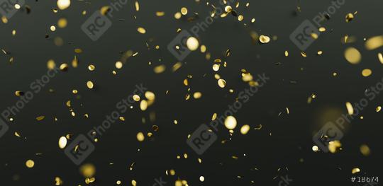 Falling shiny golden confetti on black background. Bright festive tinsel of gold color.  : Stock Photo or Stock Video Download rcfotostock photos, images and assets rcfotostock | RC Photo Stock.: