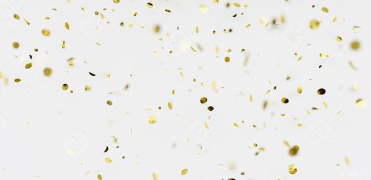 Falling shiny golden confetti on white background. Bright festive tinsel of gold color.  : Stock Photo or Stock Video Download rcfotostock photos, images and assets rcfotostock | RC-Photo-Stock.: