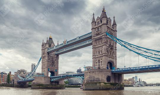 Famous Tower Bridge with dramatic cloudy sky in London, England  : Stock Photo or Stock Video Download rcfotostock photos, images and assets rcfotostock | RC-Photo-Stock.: