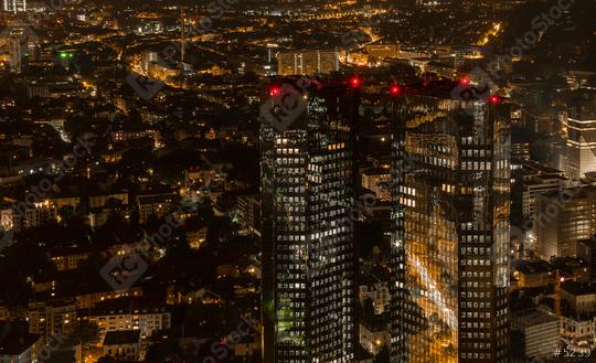 Financial district skyscapers in Frankfurt at night  : Stock Photo or Stock Video Download rcfotostock photos, images and assets rcfotostock | RC Photo Stock.: