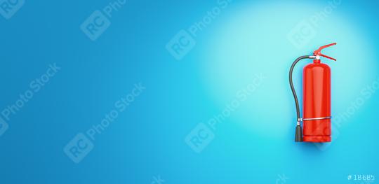 Fire extinguisher on the blue wall, copy space for individual text  : Stock Photo or Stock Video Download rcfotostock photos, images and assets rcfotostock | RC Photo Stock.: