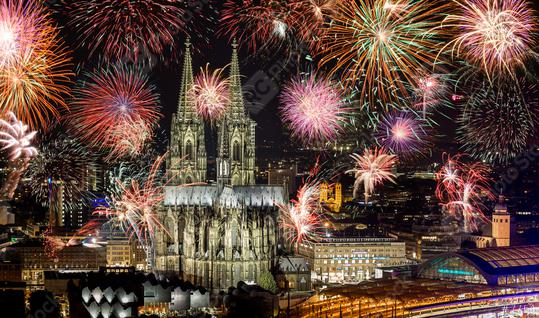 Fireworks at Cologne Cathedral (Kölner lichter), Cologne, Germany  : Stock Photo or Stock Video Download rcfotostock photos, images and assets rcfotostock | RC Photo Stock.: