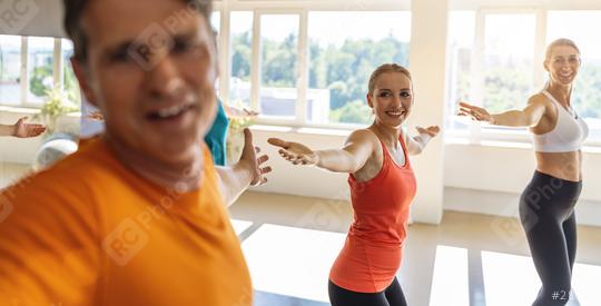 Fitness class with participants doing balance exercises  : Stock Photo or Stock Video Download rcfotostock photos, images and assets rcfotostock | RC Photo Stock.: