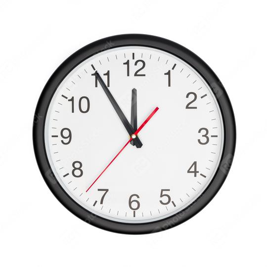 Five minutes to twelve on a wall clock on white background  : Stock Photo or Stock Video Download rcfotostock photos, images and assets rcfotostock | RC Photo Stock.:
