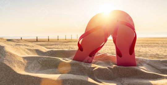 flip-flop on the beach  : Stock Photo or Stock Video Download rcfotostock photos, images and assets rcfotostock | RC Photo Stock.: