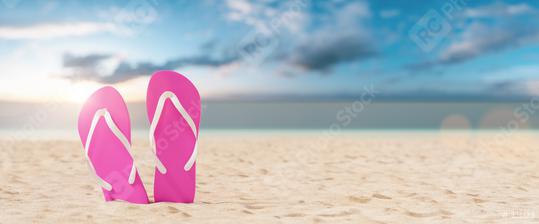 flip-flop on the beach summer vacation, travel Concept image  : Stock Photo or Stock Video Download rcfotostock photos, images and assets rcfotostock | RC Photo Stock.: