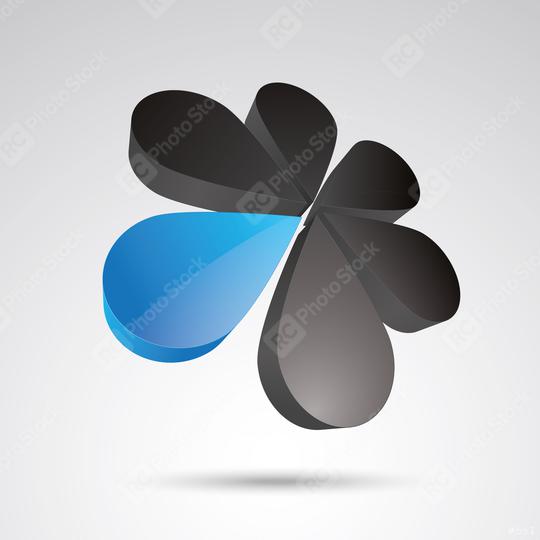 flower 3d vector icon as logo formation in black and blue glossy colors, Corporate design. Vector illustration. Eps 10 vector file.  : Stock Photo or Stock Video Download rcfotostock photos, images and assets rcfotostock | RC Photo Stock.: