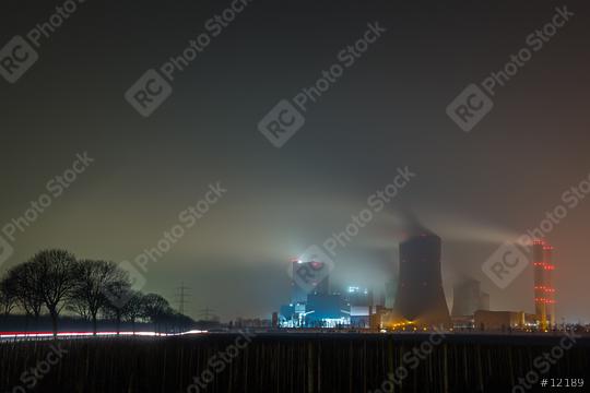 foggy coal power station at night  : Stock Photo or Stock Video Download rcfotostock photos, images and assets rcfotostock | RC Photo Stock.: