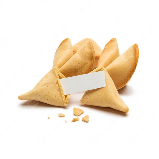 fortune cookies with crumbs and note   : Stock Photo or Stock Video Download rcfotostock photos, images and assets rcfotostock | RC Photo Stock.: