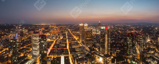 Frankfurt am Main at sunset (Germany) Panorama  : Stock Photo or Stock Video Download rcfotostock photos, images and assets rcfotostock | RC Photo Stock.: