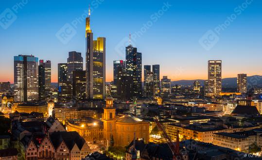 Frankfurt am Main Financial District skyline at sunset  : Stock Photo or Stock Video Download rcfotostock photos, images and assets rcfotostock | RC Photo Stock.: