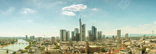 Frankfurt am Main financial district skyline retro Panorama  : Stock Photo or Stock Video Download rcfotostock photos, images and assets rcfotostock | RC Photo Stock.: