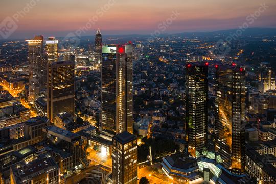 Frankfurt am Main, Germany financial district skyline at night  : Stock Photo or Stock Video Download rcfotostock photos, images and assets rcfotostock | RC Photo Stock.: