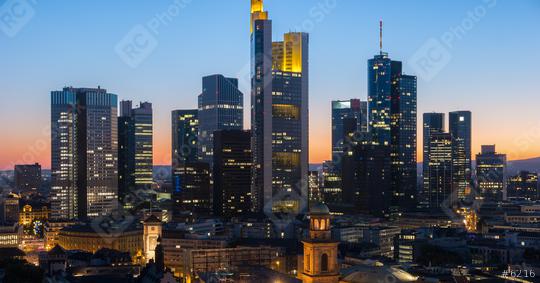 Frankfurt am Main Germany Financial District skyline at night  : Stock Photo or Stock Video Download rcfotostock photos, images and assets rcfotostock | RC Photo Stock.: