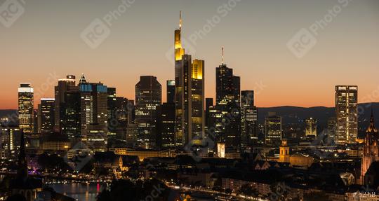 Frankfurt am Main, Germany financial district skyline at night  : Stock Photo or Stock Video Download rcfotostock photos, images and assets rcfotostock | RC Photo Stock.: