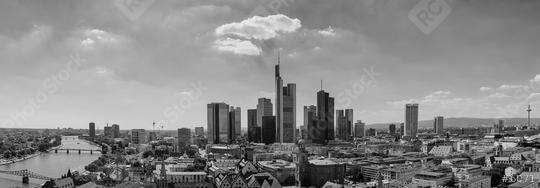 Frankfurt am Main panorama in black and white  : Stock Photo or Stock Video Download rcfotostock photos, images and assets rcfotostock | RC Photo Stock.: