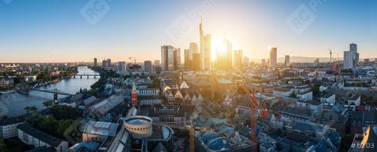 Frankfurt am Main Panorama skyline during twilight blue hour  : Stock Photo or Stock Video Download rcfotostock photos, images and assets rcfotostock | RC Photo Stock.: