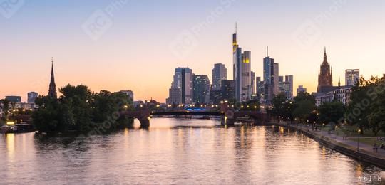 Frankfurt am Main skyline during sunset blue hour, germany  : Stock Photo or Stock Video Download rcfotostock photos, images and assets rcfotostock | RC Photo Stock.: