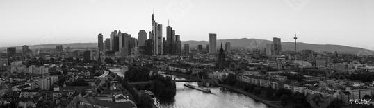 Frankfurt am Main Skyline Panorama Black and white  : Stock Photo or Stock Video Download rcfotostock photos, images and assets rcfotostock | RC Photo Stock.: