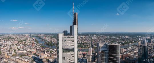 Frankfurt am Main skyline with blue sky  : Stock Photo or Stock Video Download rcfotostock photos, images and assets rcfotostock | RC Photo Stock.: