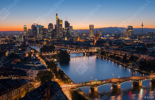 Frankfurt, Germany financial district skyline at sunset  : Stock Photo or Stock Video Download rcfotostock photos, images and assets rcfotostock | RC Photo Stock.:
