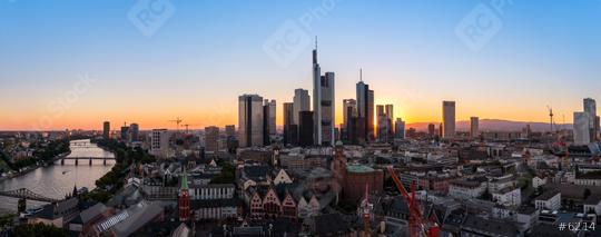 Frankfurt, Germany financial district skyline panorama at sunrise  : Stock Photo or Stock Video Download rcfotostock photos, images and assets rcfotostock | RC Photo Stock.: