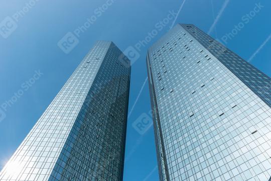 FRANKFURT, GERMANY MARCH, 2017: The Deutsche Bank Twin Towers, also known as Deutsche Bank Headquarters, is a twin tower skyscraper complex in Frankfurt, Germany.   : Stock Photo or Stock Video Download rcfotostock photos, images and assets rcfotostock | RC Photo Stock.: