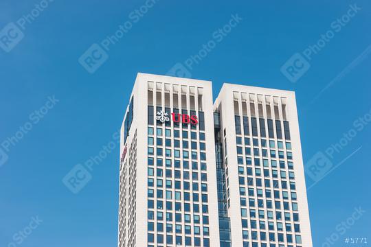 FRANKFURT, GERMANY MARCH, 2017: The UBS bank building in the city of Frankfurt. UBS AG is a Swiss global financial services company.  : Stock Photo or Stock Video Download rcfotostock photos, images and assets rcfotostock | RC Photo Stock.: