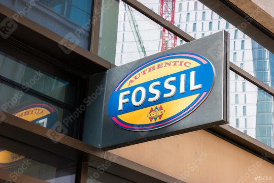 FRANKFURT, GERMANY MARCH, 2017:Boutique Fossi Logo. Fossil, Inc. is an American designer and manufacturer of clothing and accessories with annual revenues of $ 2 billion.  : Stock Photo or Stock Video Download rcfotostock photos, images and assets rcfotostock | RC Photo Stock.: