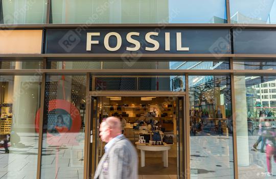FRANKFURT, GERMANY MARCH, 2017:Boutique Fossil. Fossil, Inc. is an American designer and manufacturer of clothing and accessories with annual revenues of $ 2 billion.  : Stock Photo or Stock Video Download rcfotostock photos, images and assets rcfotostock | RC Photo Stock.:
