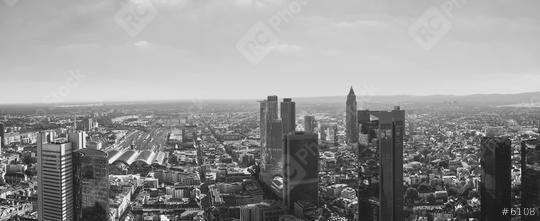 Frankfurt Skyline at dusk Panorama in black and white colors  : Stock Photo or Stock Video Download rcfotostock photos, images and assets rcfotostock | RC Photo Stock.: